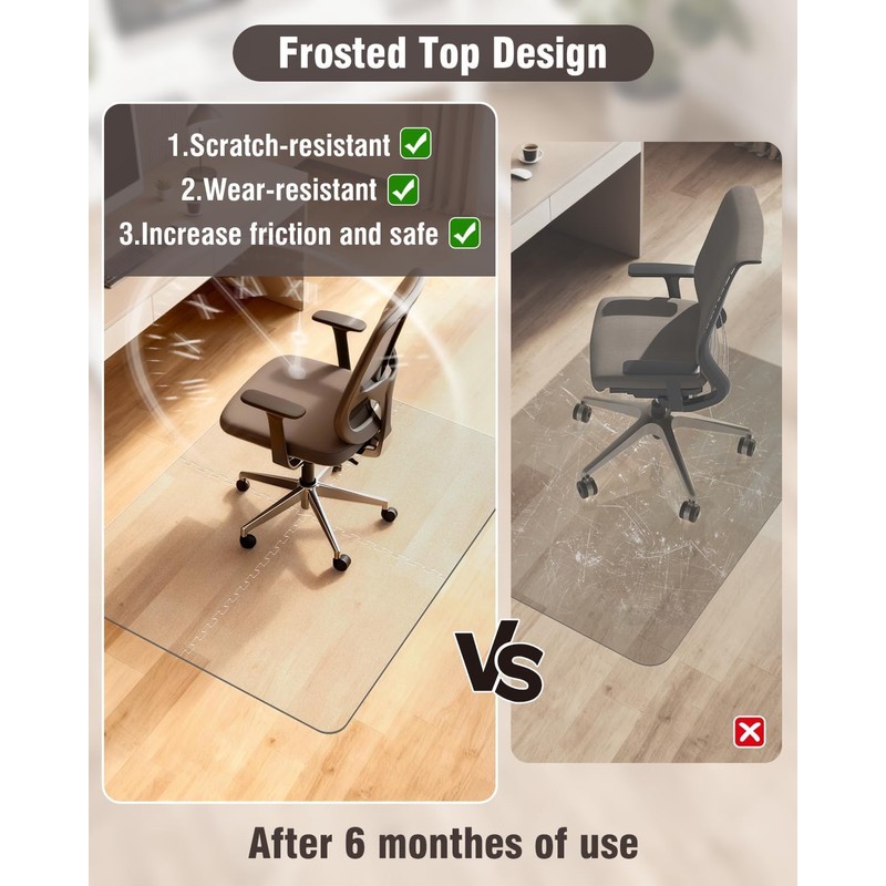 Blvornl Innovative Puzzle Chair Mat for Hardwood Floor, 36"*48" Hard