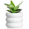 Cusmation 4.7 Inch Modern Plant Pot White Ceramic Planters for