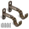 AMZSEVEN Adjustable Curtain Rod Brackets, Metal Window Drapery Rod Hanger