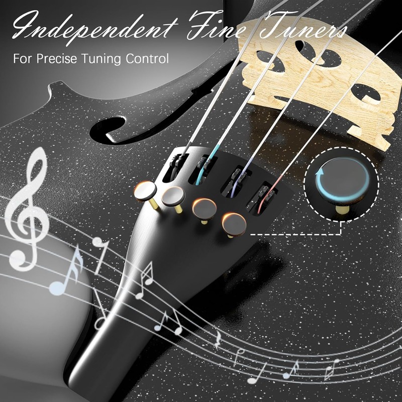 4/4 Beginner Violin Kit for Adults, Complete Full Size Violin