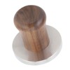 Wood Handle Coffee Tamper Stainless Steel Press Detachable Flat Base