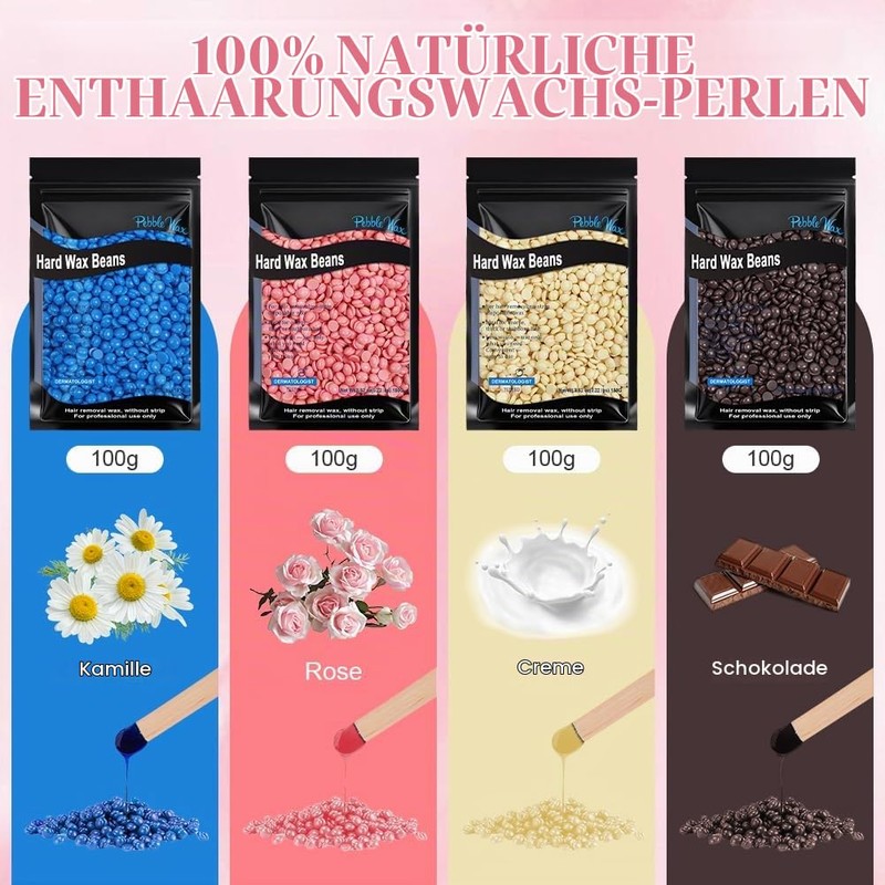 Beugo Waxing Beads, 400 g Wax Beads Hair Removal for