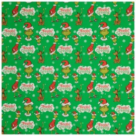 Hobby Lobby Peanuts Christmas Striped Gift Wrap (50 Sq Ft) – Cute Wrapping Paper w/Air Mail Stripes, Gold Stamps - Colorful Scenes Cool Wrapping Paper - Christmas Gift Wrap for Holiday Gift Wrapping (Green)