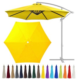 GLDDFDG 10Ft 6 Ribs Patio Umbrella Replacement Canopy (Canopy only), Canopy Replacement UV Protection Waterproof Outdoor Table Market Yard Umbrella Top Outdoor Umbrella Canopy,Yellow,10FT