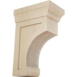 Ekena Millwork BKTW02X04X06GORW Small Gomez Wood Wood Brackets, 2 1/2"W x 4"D x 6"H , Rubberwood