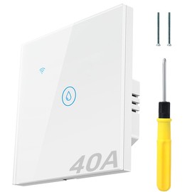 Acmerota Smart Immersion Heater Timer Switch White 40A WIFI Smart Wall Touch Boiler Switch Immersion Heater Timer Switches Works with Alexa Google Home and SmartLife APP Tuya