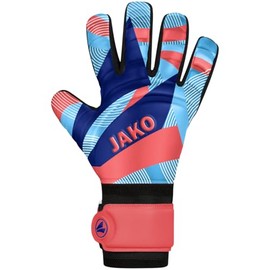 JAKO Unisex Torwart-Handschuhe River Basic Junior RC, Coral/SkyBlue/Navy, 7