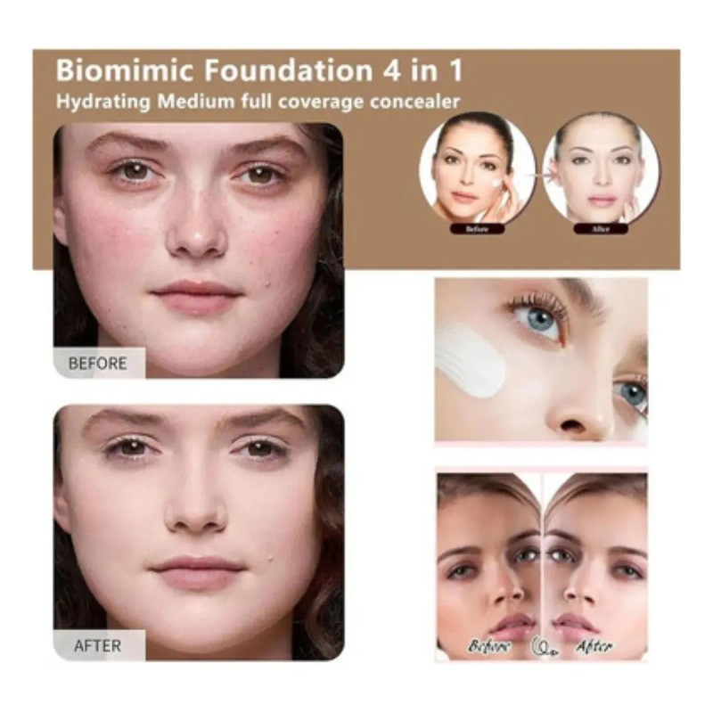 Bio Foundation 4 En 1, Base Hidratante Que Cambia De