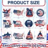 24 Pcs 250th Christmas Wooden Ornaments Red White Blue Tree