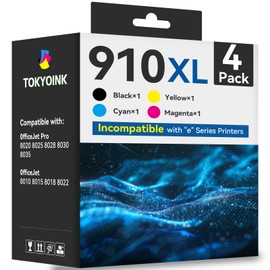 910xl Ink Cartridges Combo Pack Replacement for HP 910 HP910 HP910XL Work Officejet Pro 8020 8025 8028 8030 8035 8022 Printer (Black and Color, 4 Pack)