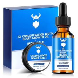 MistySprite Beard Growth Oil & Balm - Kit with 2X Concentration.