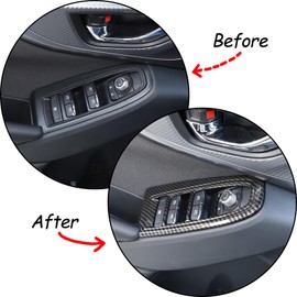 Tumukiw Car Door Window Glass Lift Button Panel Trim Cover Compatible with Subaru WRX 2022 2023 2024 Door Armrest Window Switch Trim Frame Decorative Accessories (Carbon Fiber Pattern)