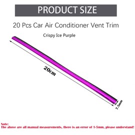 CTRICALVER Air Vent Decoration, Ventilation Grille Outlet Trim Strip, 20 cm Air Conditioning Air Outlet DIY Car Interior Strips, 20 Pieces, Crispy Ice Purple
