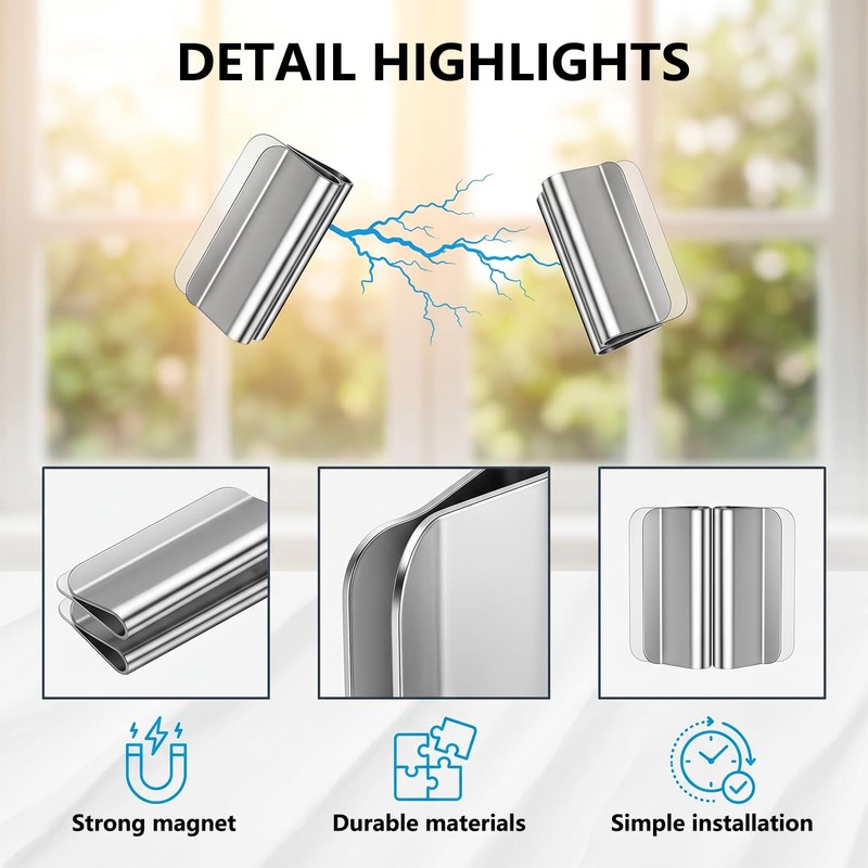 Avvchuy 18 Pairs Magnets Curtain Clips for Closure, Magnetic Closure