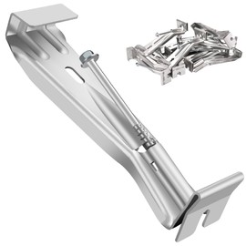 5" 10 Pack Gutter Hangers, Heavy Duty Hidden Rain Gutter Brackets Fastener with Pre-Inserted Screw, Aluminum Gutter Brackets for Repairing Sagging Rain Gutters