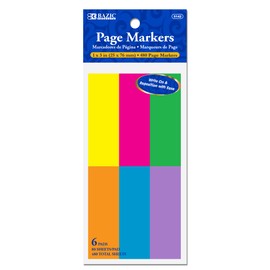 BAZIC Neon Page Markers 1x3 Colored Index Tabs, Sticky Notes for Page Marker Bookmarks, Writable File Tab Flags (480 Sheets/Pack), 1-Pack