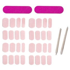 AYNKH 32Pcs Semi Ausgehärtete Gel Nagelstreifen Solid Cream Pink, Gel Nagel Wraps, Aufkleber, Nägel Kunst Design Zubehör