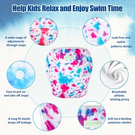 wegreeco Baby & Toddler Snap One Size Adjustable Reusable Baby Swim Diaper (Tie-dye, Large, 3 Pack)