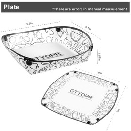 GTYOPR portable folding tableware 12 pieces, portable camping dishes, salad plates, food grade PP material bowls. Used for outdoor games, family gatherings, business trips (5.9 * 6.1 * 1.5inches)
