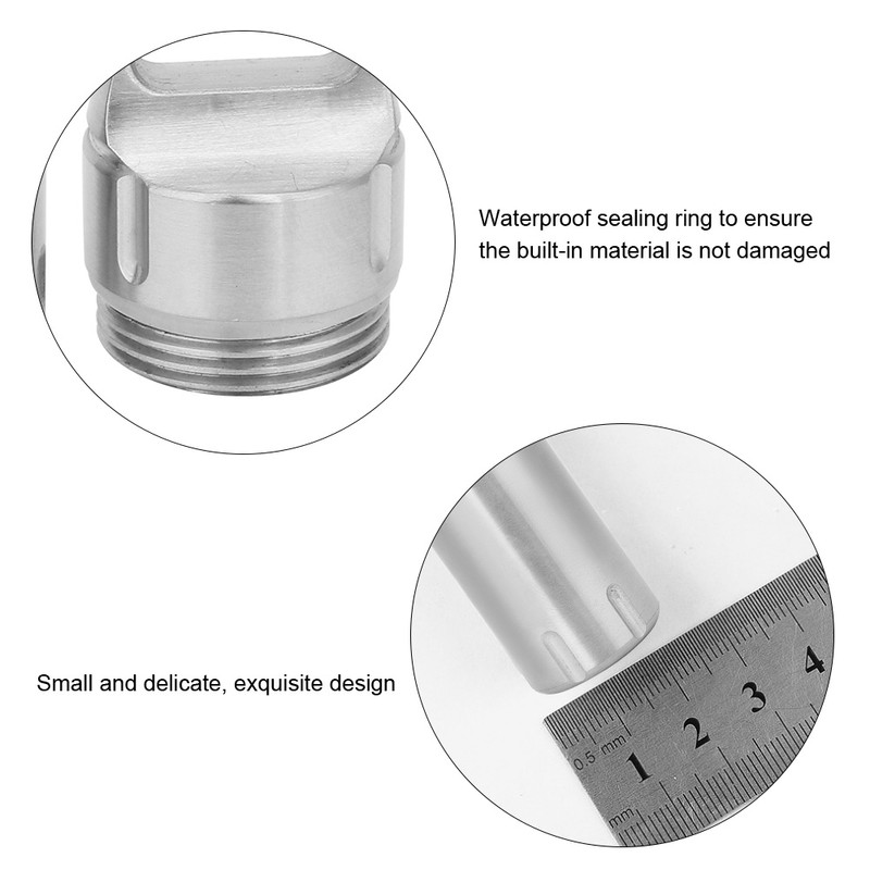 Portable Waterproof Stainless Steel Pills Case Container Bottle Keychain for