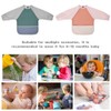 Vicloon Baby Weaning Bibs, PU Feeding Bibs With Long Sleeves,