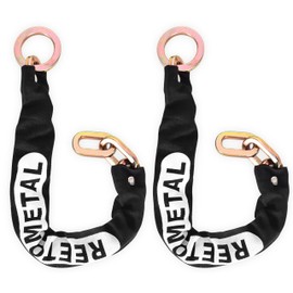 REETOMETAL Heavy Duty Security Chain, 2-Pack 2FT x 3/8" (9mm) Thick Hardened Steel Cut Proof Anti-Theft Lock Chain for Motorcycles, Bicycles, Trailers, Containers, Fence, etc.