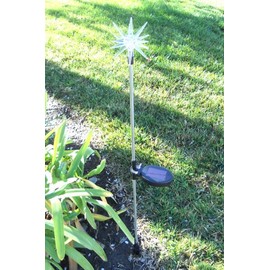Ntertainment House Solar Garden Stake Lights with Color Changing LED or Regular White LED Landscape Path Lights (Set of 2) (Starburst)