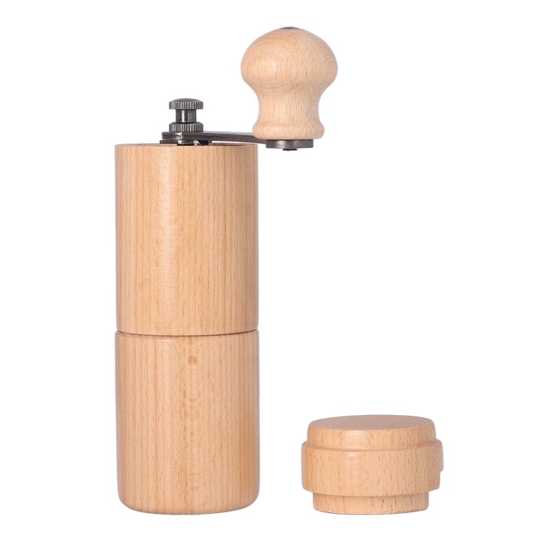 Manual Coffee Grinder Adjustable Detachable Beech Wood Stainless Steel Core