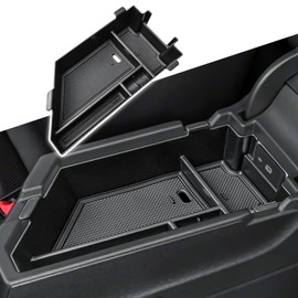 X-TKER Center Console Insert Tray Compatible with Volkswagen Jetta 2020 2021 2022 2023 2024 2025 Accessories, Armrest Box Organizer Storage Tray for 2020-2025 Jetta S/SE/SEL/Sport/GLI, Black Trim