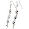 Touch Jewellery 925 Sterling Silver Spiral Twist Drop Earrings