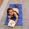 ECR4Kids Everyday Folding Rest Mat, 4-Section, 1in, Sleeping Pad, Blue/Grey