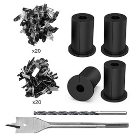 Starlink Cable Routing Kit, SMANSNAY 4PCS Starlink Wall Grommets Accessories for Cables Pass Through mounting kit, with 1" Spade Drill Bit, 40pcs Wall Wire Clips
