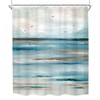 KOMLLEX Abstract Teal Beach Shower Curtain for Bathroom Decor 60Wx72H