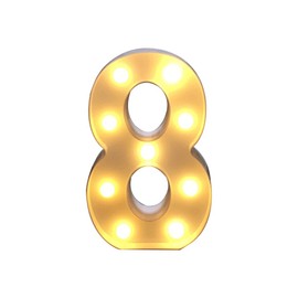 Guijiyi Number Light Sign Marquee Number Light Up Marquee 0-9 Digits Lights Sign for Night Light Standing for Home Party Bar Wedding Festival Birthday Decorations Xmas Gifts Decoration (8)