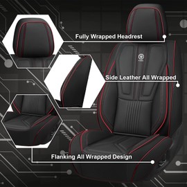 Car Seat Covers Fit for Chevy Malibu 2025, Premium Leather Car Seat Covers Airbag Compatible, Waterproof Non-Slip Seat Cover, All Weather Full Coverage (Full Set,Black)