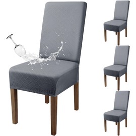 Fundas para sillas Pack de 4 fundas para sillas de comedor Removibles Y Lavables Fundas Decorativas de Sillas de Comedor Duradera Poliéster funda para sillas,para Comedor, Hotel, Comedor, Ceremonia