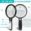 Large Magnifying Glass with 37 LED Light, 10X 20X 45X