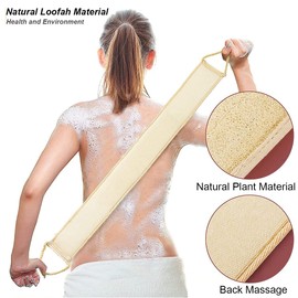Adorling Luffa Schwamm Rückenscrubber für Bad und Dusche bei, Luffa Körperpad mit Rücken Gurt, Körper und Gesichts Peeling Zweiteiliges Set Peeling Schwamm Rückenschrubber Luffaschwämme