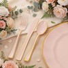 120pcs Pink and Gold Plastic Silverware Disposable Utensils Set