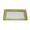 14" Rectangular Glass Tray with Gold Border