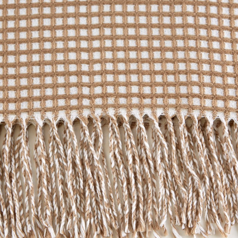 DII Waffle Knit Collection Throw Blanket, Stone