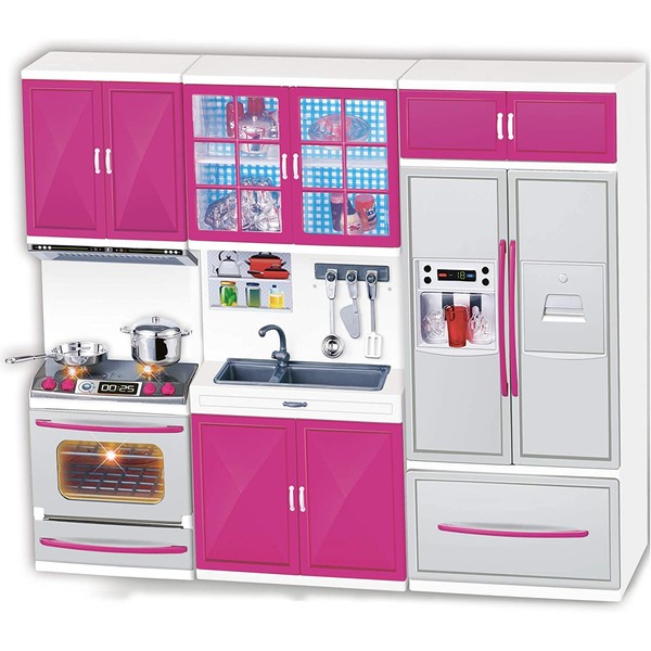 Liberty Imports My Modern Kitchen Mini Toy Playset w/ Lights and Sounds, Perfect for 11-12" Dolls