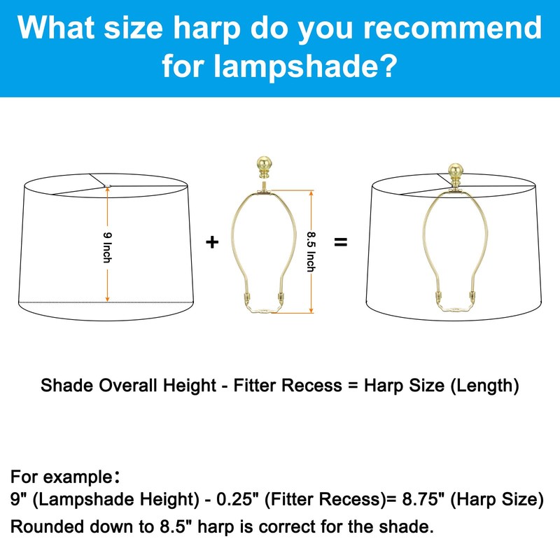 PATIKIL 7.5 Inch Lamp Harp with End Piece 1 Set