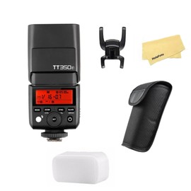 Godox TT350F 2.4G Wireless HSS 1/8000s GN36 Weight 210g TTL Mini Autoflash,LCD Panel 0.1-2.2s Recycle Time,Compatible for Fuji X-Pro2 X-T20 X-T1 X-T30 X-Pro1 X-T10 X-E1 X-A3 X100F X100T Cameras