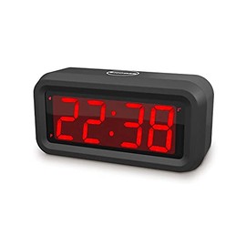 EUTUKEY Digital Alarm Clock Battery Operated Only, 4 PCS AA Batteries Keep Cordless Clock Running More Than 1 Year, 1.2" Red LED Display, for Kids, Girls, Bedroom, Bedside, Desk, Shelf, Travel