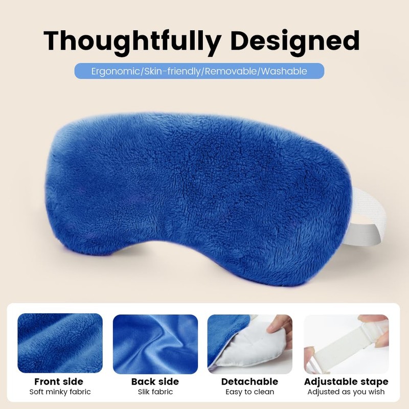 Microwave Heated Eye Mask, Steam Warm Compress for Dry Eyes,
