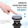 HEATGENE Bathroom Sink Drain Matte Black, Pop Up Drain Stopper