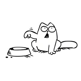 Fuel Cap Sticker, Hungry Simons Cat and Empty Bowl Funny Decals, Waterproof Self-Adhesive Car Body Decoration Accessories for Pet Lovers, for Most Cars Home Laptops (Black #L)