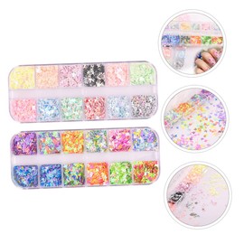 Ipetboom 2pcs Nail Art Tool Kit Glitter Sequins Create Festive Nail Design Holographic Glitter