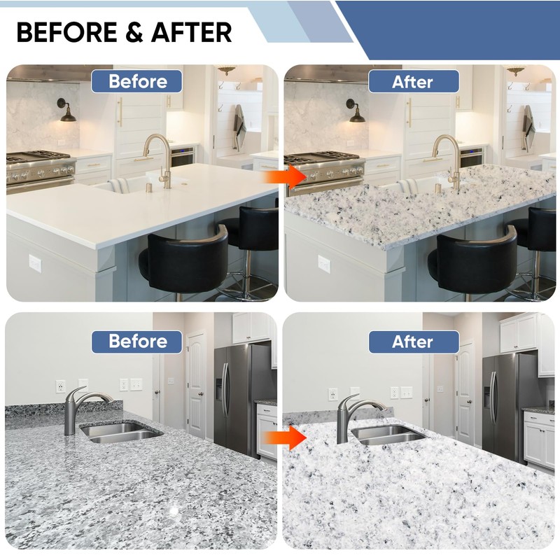 LIFVEAN Epoxy Countertop Paint Refinishing Kit, Kitchen Bathroom Glossy Coating